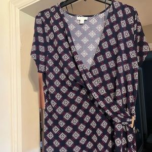 Charter Club Faux-Wrap Top